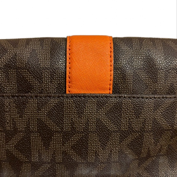 AUTHENTIC NWOT Michael Kors Monogram Brown & Orange Shoulder Bag - Picture 8 of 17